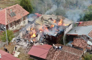 İki katlı konak alevlere teslim oldu 
