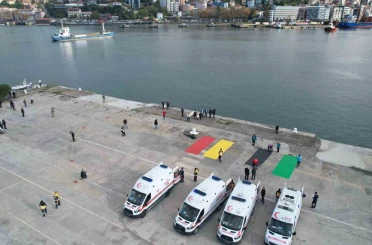 İki yıl önce gemi facialarının yaşandığı Zonguldak’ta gemi kazası tatbikatı düzenlendi 