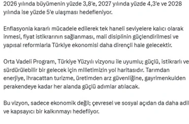 İletişim Başkanı Duran: "Orta Vadeli Program, Türkiye Yüzyılı vizyonuyla uyumlu yol haritasıdır" 