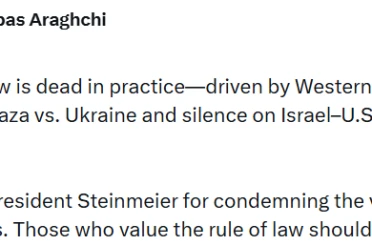 İran Dışişleri Bakanı Arakçi: "Uluslararası hukuk pratikte ölmüştür" 