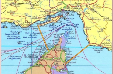 İran’dan Hürmüz Boğazı’nda yeni kontrol hattını gösteren harita