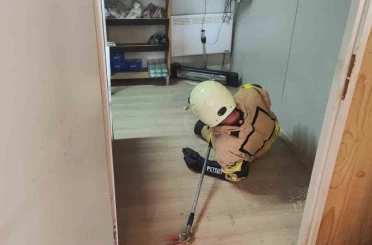 İş yerine giren yılan paniğe neden oldu 