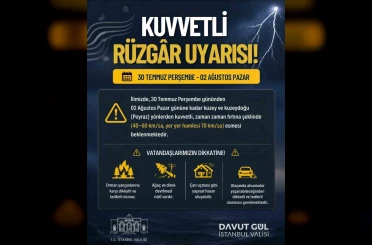 İstanbul Valiliği’nden kuvvetli rüzgar uyarısı: Poyraz 70 kilometre hıza ulaşacak 