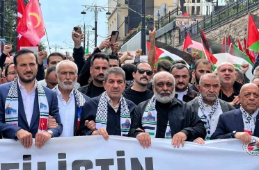 İstanbul’da Filistin’e destek yürüyüşü düzenlendi 