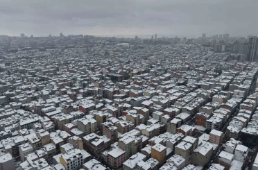 İstanbul’dan kar manzaraları havadan görüntülendi 