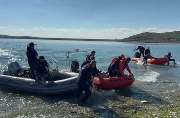 İvriz Baraj Gölü’nde gerçeğini aratmayan tatbikat