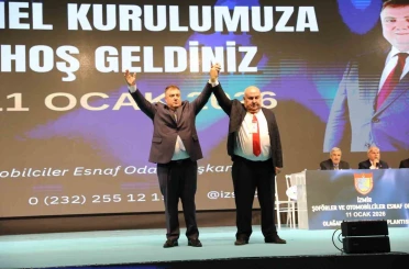 İzmir Şoförler ve Otomobilciler Esnaf Odası’nda Erkan Özkan güven tazeledi 