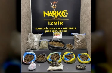 İzmir’de 16 kilo 550 gram esrar ele geçirildi 