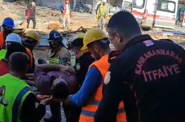 Kahramanmaraş’ta inşaatta iskele çöktü: 1 yaralı 