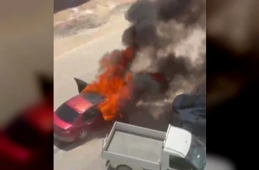 Kahramanmaraş’ta otomobil yangını 