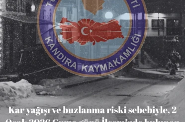 Kandıra’da kar ve buzlanma nedeniyle eğitime 1 gün ara 