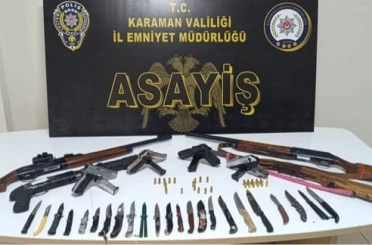 Karaman’da ruhsatsız 9 silah ele geçirildi 