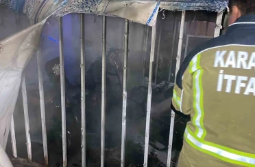 Karaman’da şarja bırakılan elektrikli bisikletler yandı 