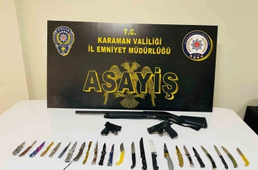 Karaman’da uyuşturucu ve ruhsatsız silahlar ele geçirildi 