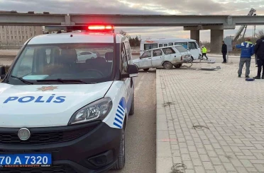 Karaman’da yolcu minibüsü ile otomobil çarpıştı: 2 yaralı