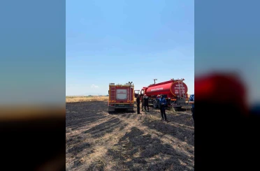 Karapınar’da 15 dönüm arpa ekili tarla yangında zarar gördü 