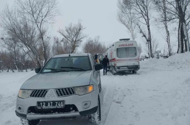 Karlı yollar aşıldı, kalp hastası muhtar için ekipler seferber oldu 