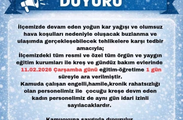 Karlıova’da eğitime 1 gün ara 