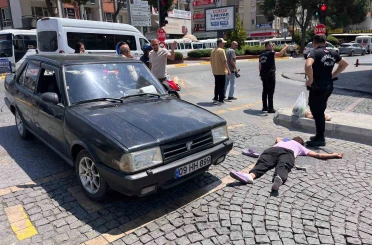 Karşıya geçmek istedi, otomobil çarptı: 1 yaralı 