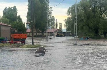 Kars’ta selin ortasında mahsur kalan yaşlı çift kurtarıldı 