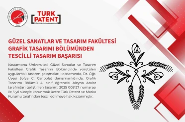 Kastamonu Üniversitesi’nde tasarlanan desene tescil belgesi 