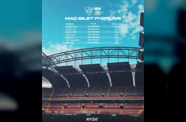 Kayserispor-Sivasspor maç bileti satışta 