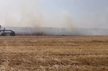 Kırklareli’nde yerleşim alanlarına sıçrayan anız yangınında bir bağ evi yandı 
