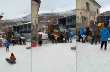 Kızak keyfi yol güvenliğine takıldı 