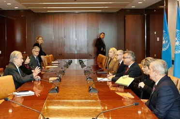 KKTC Cumhurbaşkanı Erhürman, BM Genel Sekreteri Guterres ile bir araya geldi
