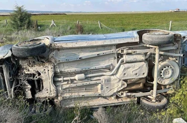 Kontrolden çıkan araç takla attı: 1 yaralı 