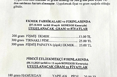 Konya’da 2026 Ramazan pidesi fiyatı belli oldu