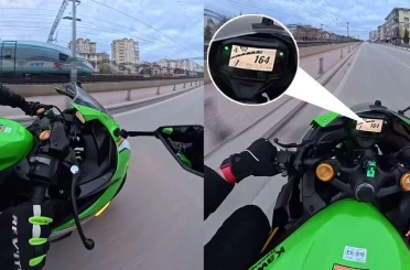 Konya’da motosikletli genç YHT ile yarıştı