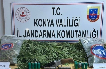 Konya’da uyuşturucu ve silah operasyonu