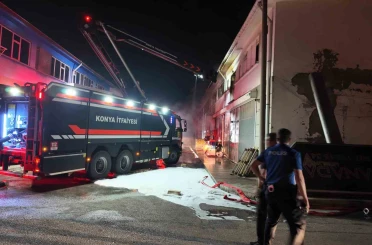 Konya’da iş yerinde yangın paniği 