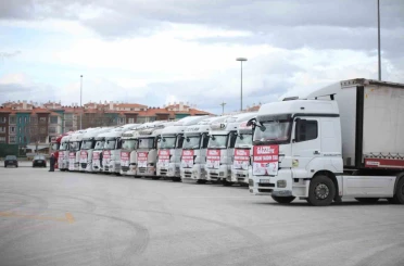 Konya’dan Gazze’ye 15 tır yardım yola çıktı 