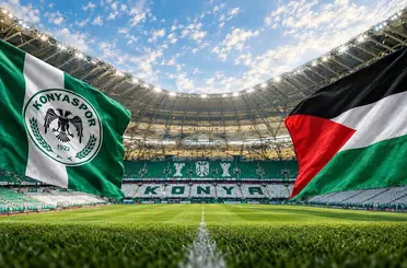 Konyaspor-Filistin maçı öncesi tribünlerde hummalı çalışma!