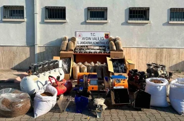 Köşk’te kaçak sigara imalathanesine operasyon: 350 kilo tütün ele geçirildi 