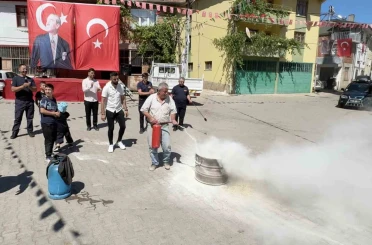 Köyde kendi yangın söndürme sistemini kurdular, itfaiyeden eğitim aldılar 