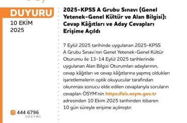 KPSS cevap kağıtları ve aday cevapları erişime açıldı
