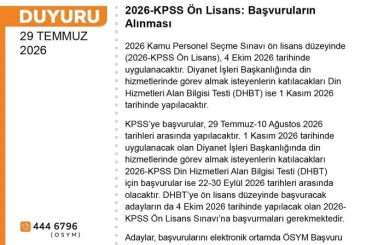 KPSS Ön Lisans başvuruları başladı 