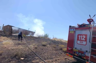 Kurtalan’da anız yangını bahçelere sıçradı 