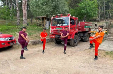 Kütahya’da yangın işçilerine fiziksel hazırlık eğitimi 