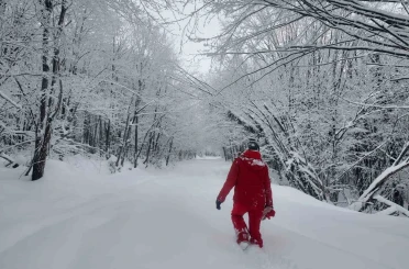 Lapa lapa kar altında adrenalin dolu yolculuk 