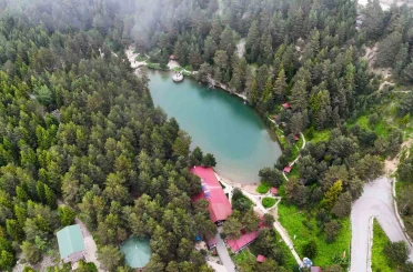 Limni Gölü Tabiat Parkı yaz ortasında ziyaretçilerini sis ve serin havayla karşılıyor 