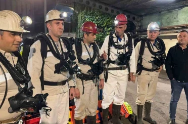 Maden işçileri yangın tatbikatı yaptı 