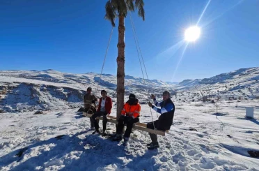 Malatya’da bin 600 rakımda dondurucu soğuklara aldırış etmediler 
