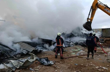 Malatya’da inşaat işçilerinin kaldığı şantiyede yangın 