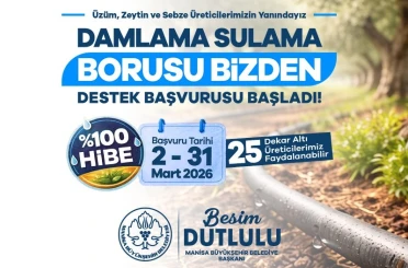 Manisa’da damlama sulama borusu yüzde 100 hibeyle dağıtılacak 