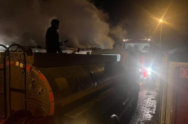 Manyas’ta samanlık yangını söndürüldü 