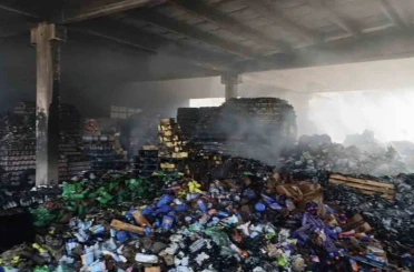 Mardin’de içecek deposundaki yangına TOMA müdahale etti 